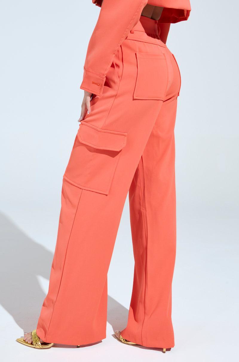 TAKE IT EASY CARGO PANT IN ORANGE Product Image