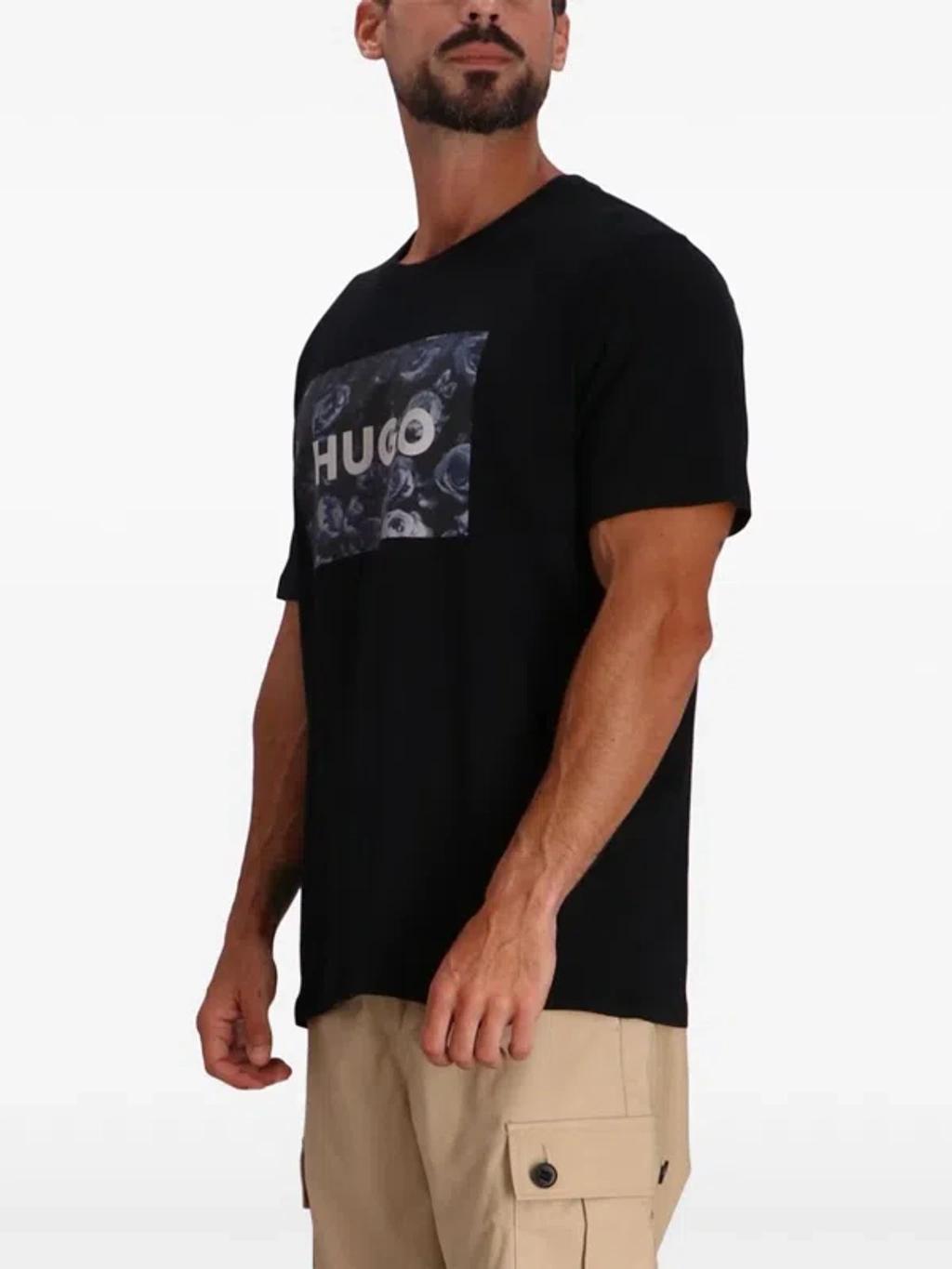 HUGO BOSS Logo-print Cotton T-shirt In Black Product Image