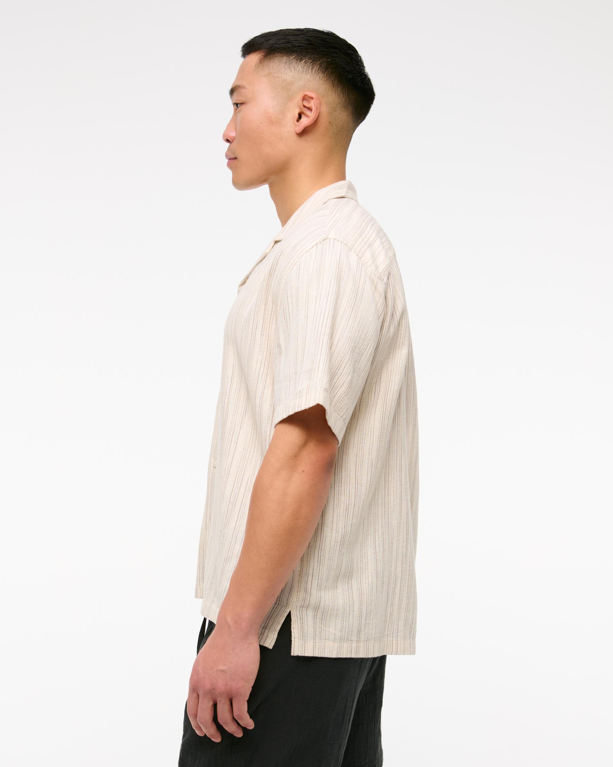 Camp Collar Summer Linen-Blend Shirt Product Image