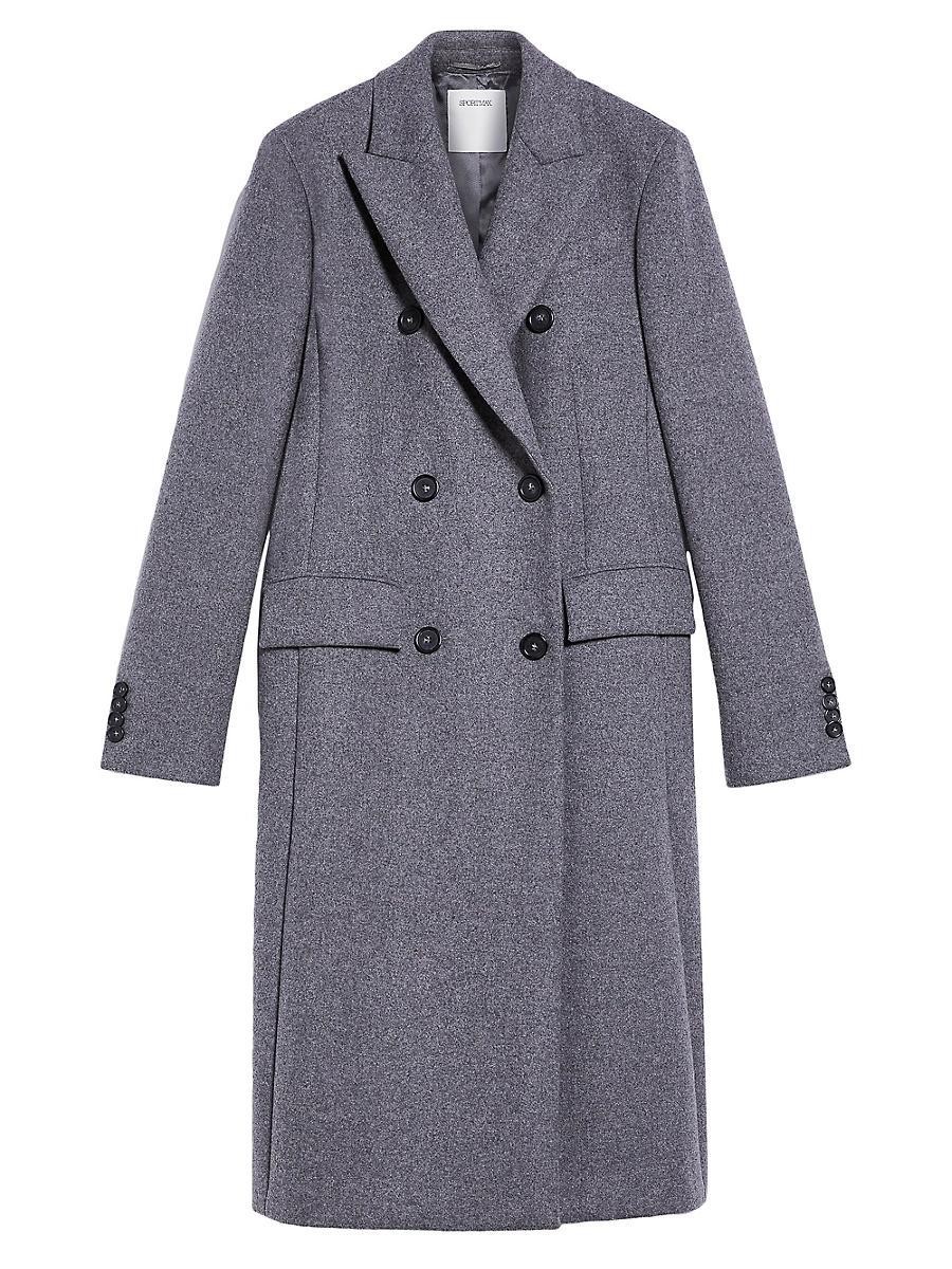 Womens Double-Breasted Wool & Cashmere Coat Product Image