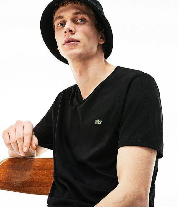 Lacoste Pima Cotton Short Sleeve V-Neck T-Shirt Product Image