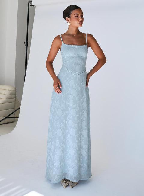 South Of France Maxi Dress Blue Product Image