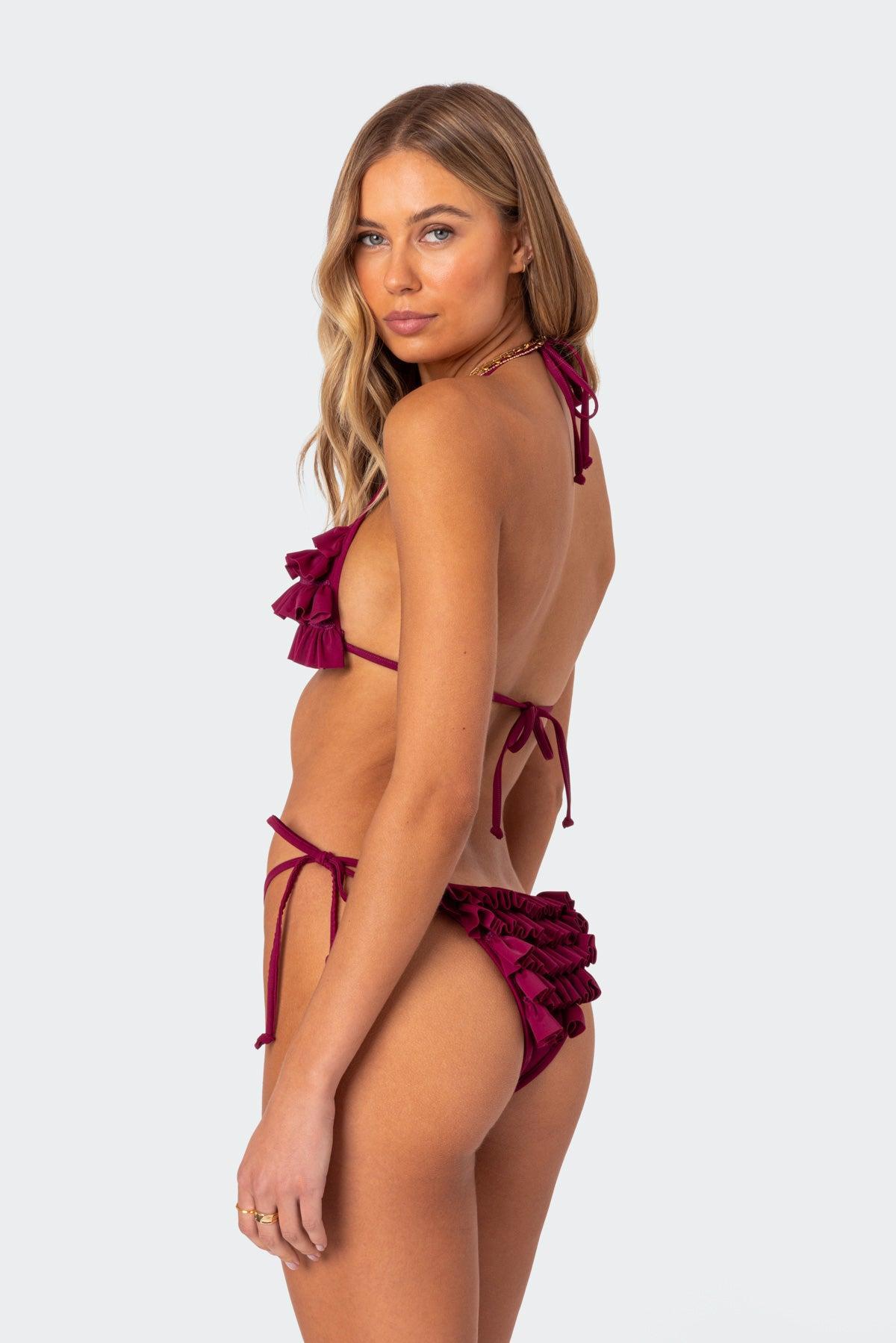 Joelle Ruffled String Bikini Bottom Product Image