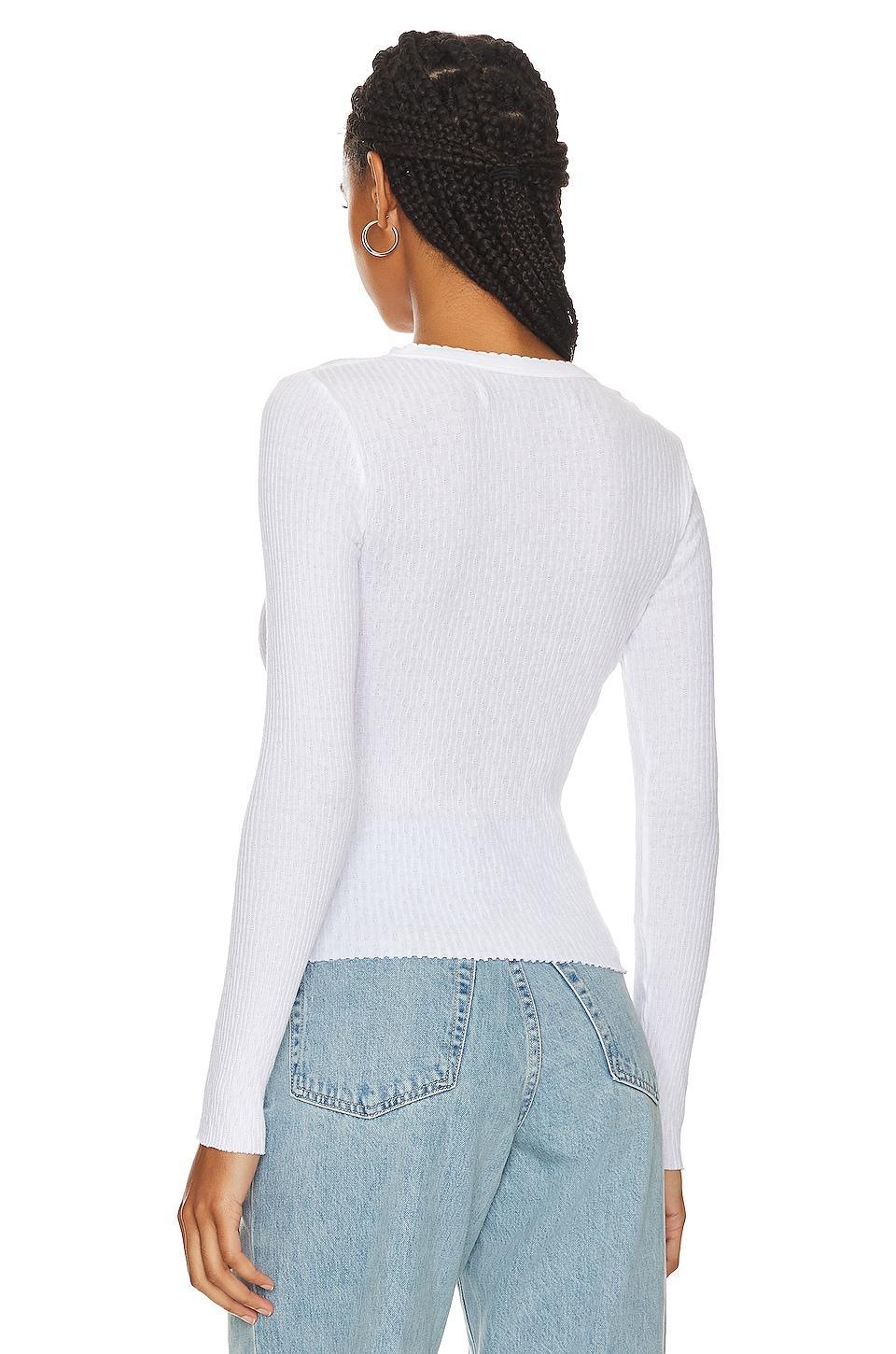 Scalloped Long Sleeve Crew Enza Costa Product Image