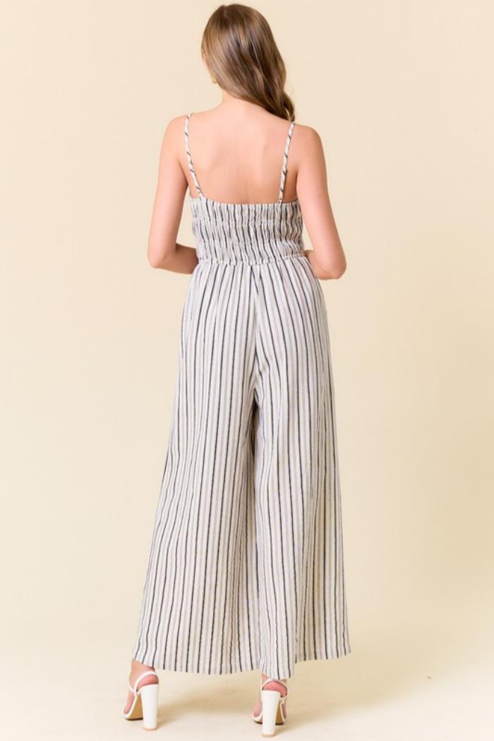 Stripe Wide Leg Jumpsuit Product Image