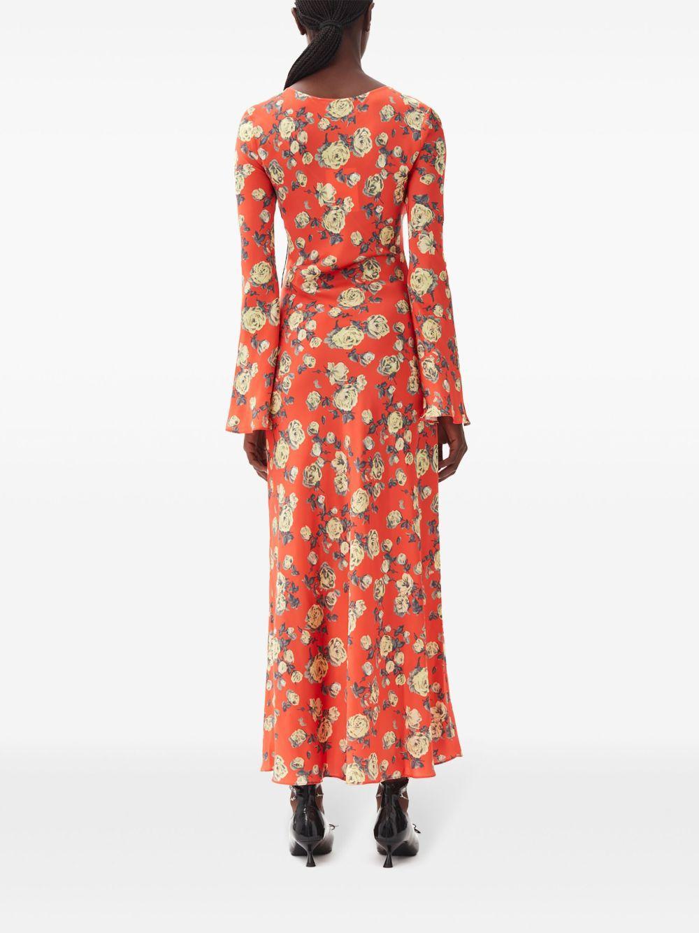 floral-print satin maxi dress Product Image