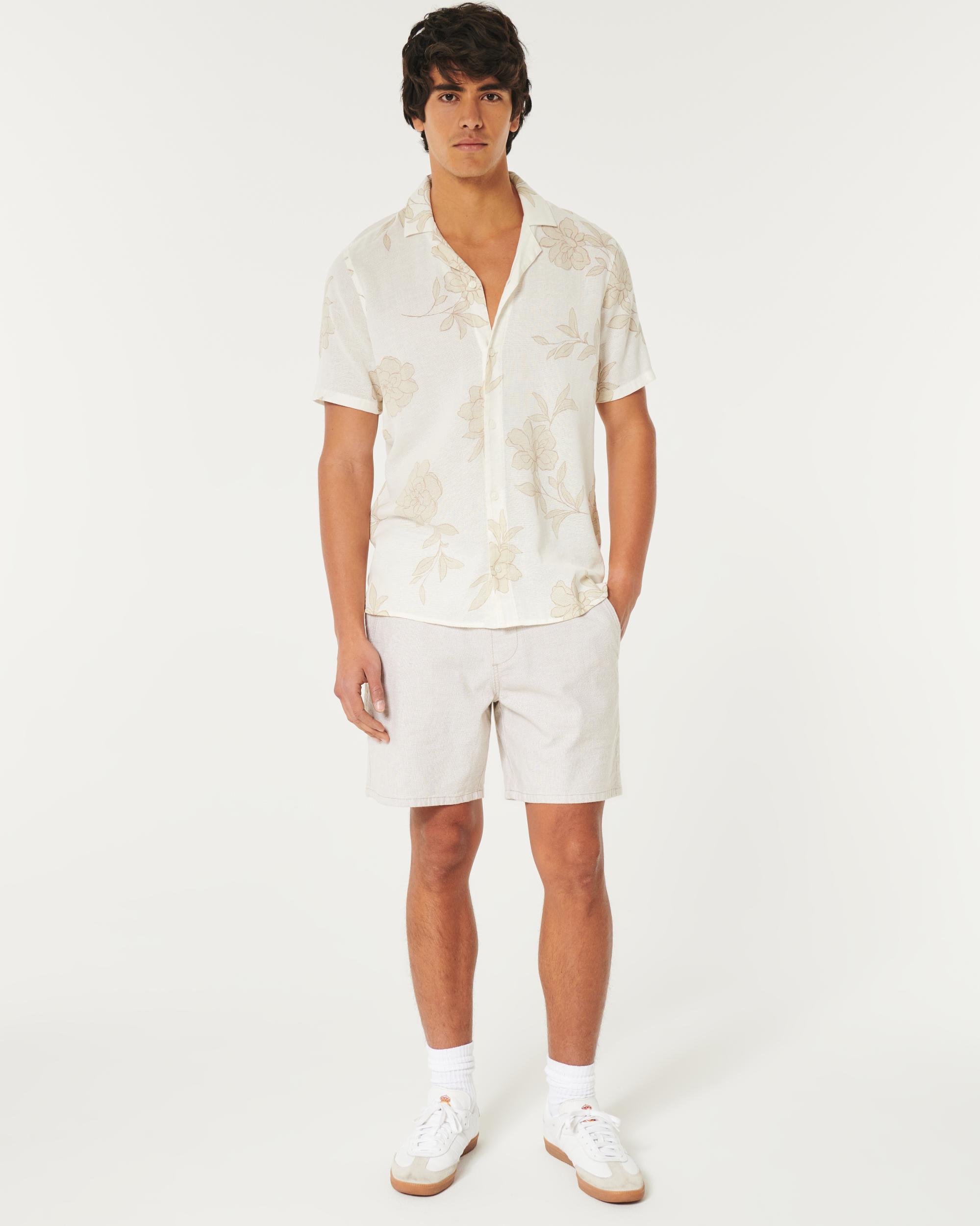 Linen-Blend Pull-On Shorts 7" Product Image