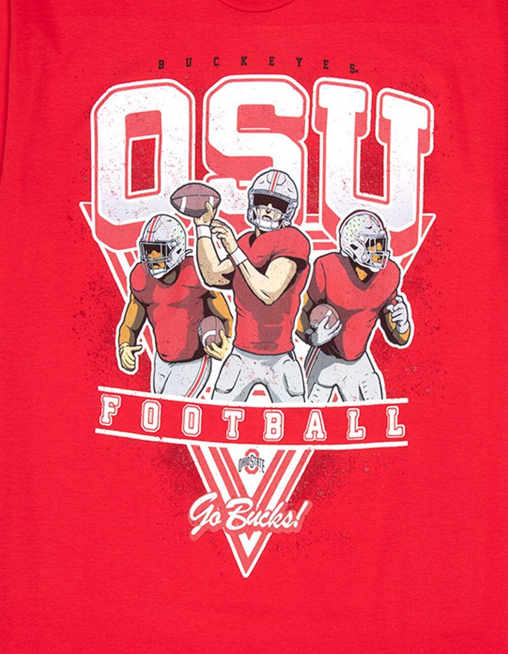 MITCHELL & NESS NCAA Ohio State Football Mens Tee - RED Product Image