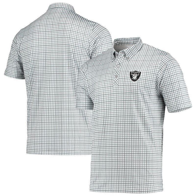 Mens Antigua Gray/Black Las Vegas Raiders Deliver Button-Down Polo Product Image