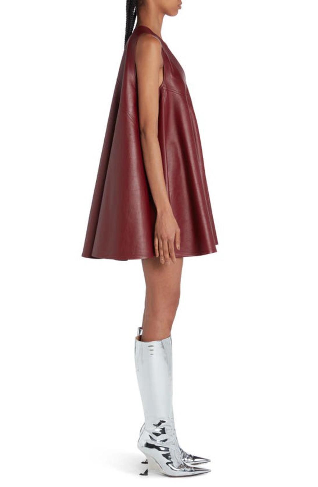 Oversized Leather Dress In Red Product Image