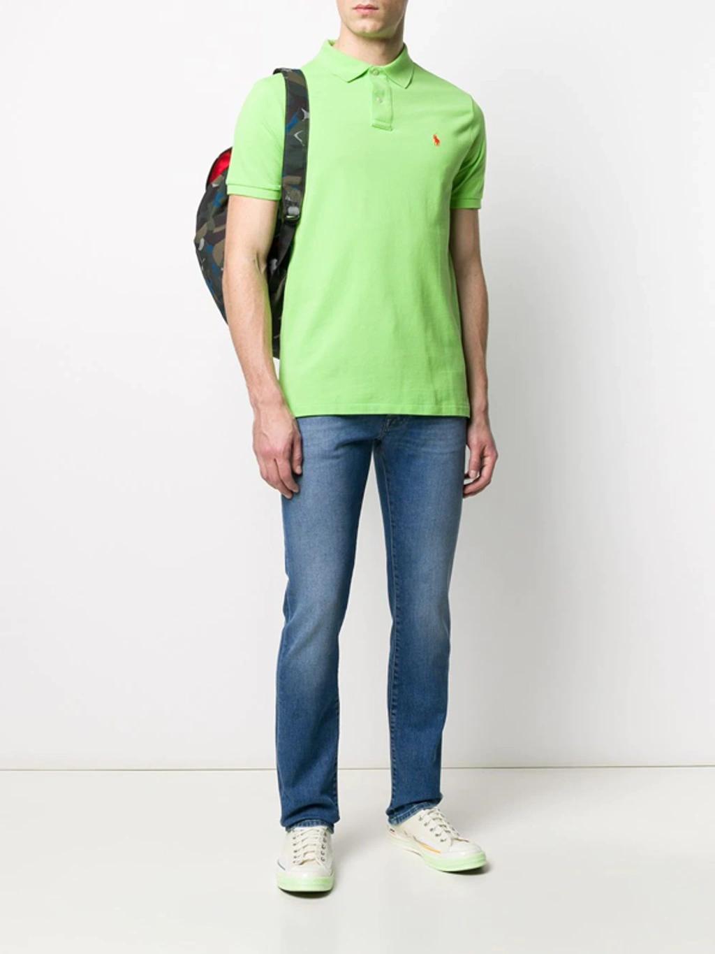 Logo Short-sleeve Polo Shirt In Green Product Image