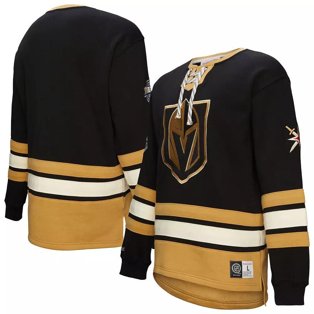 Men's Black Vegas Golden Knights Heritage Lace-Up Pullover Sweatshirt, Size: 4XL, Lvk Black Product Image