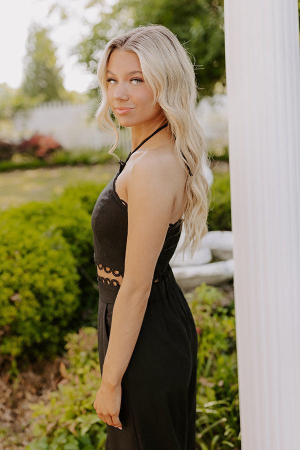 Penthouse Chic Linen-Blend Halter Top Product Image