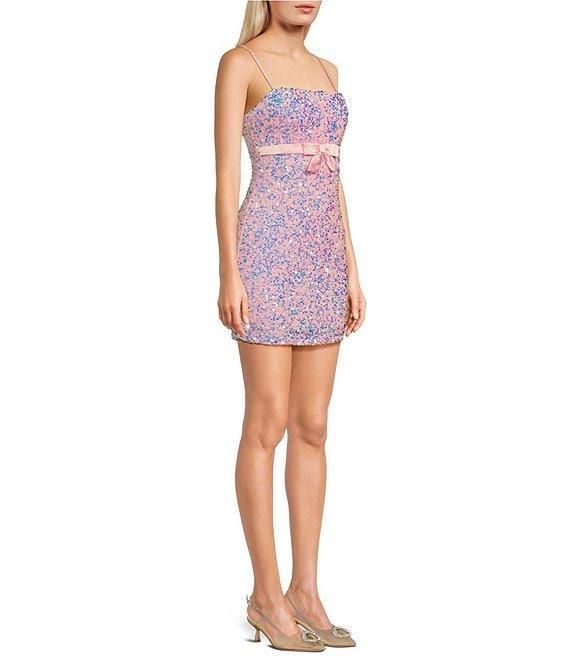 B. Darlin Spaghetti Strap Square Neck Empire Waist Detail Bodycon Dress Product Image