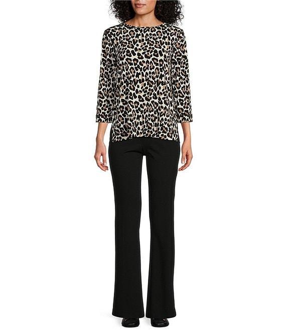 Multiples Knit Ease-Y-Fit Tummy Panel Flare Leg Pant Product Image