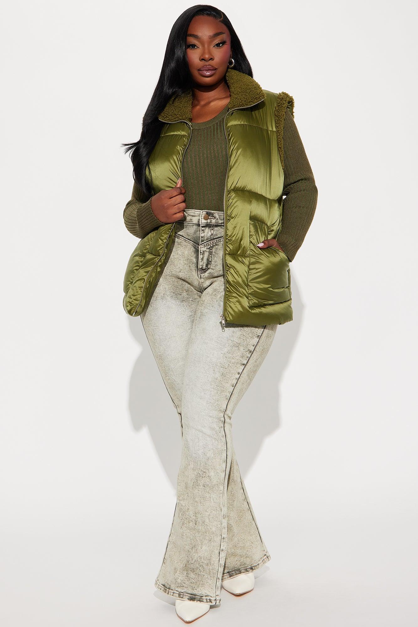 Cozy Feels Vest - Olive Product Image