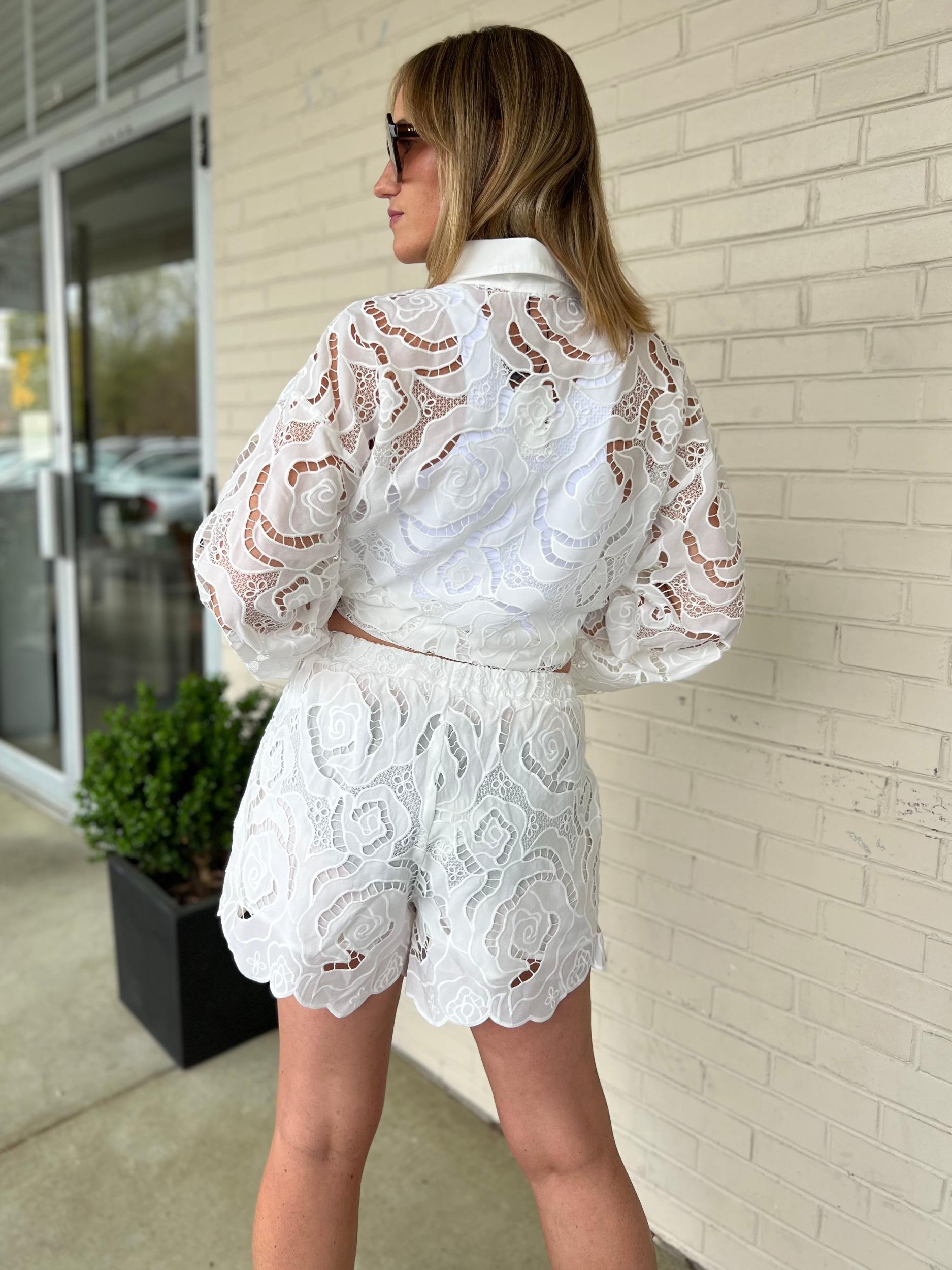 Victoria Eyelet Shorts Product Image