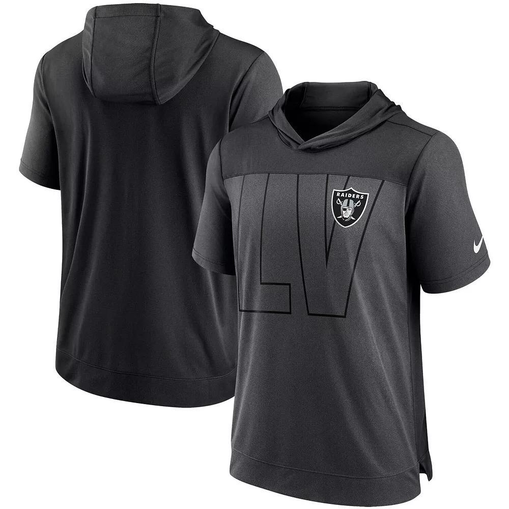 Men's Nike Heathered Charcoal/Red Tampa Bay Buccaneers Performance Hoodie T-Shirt,  Product Image