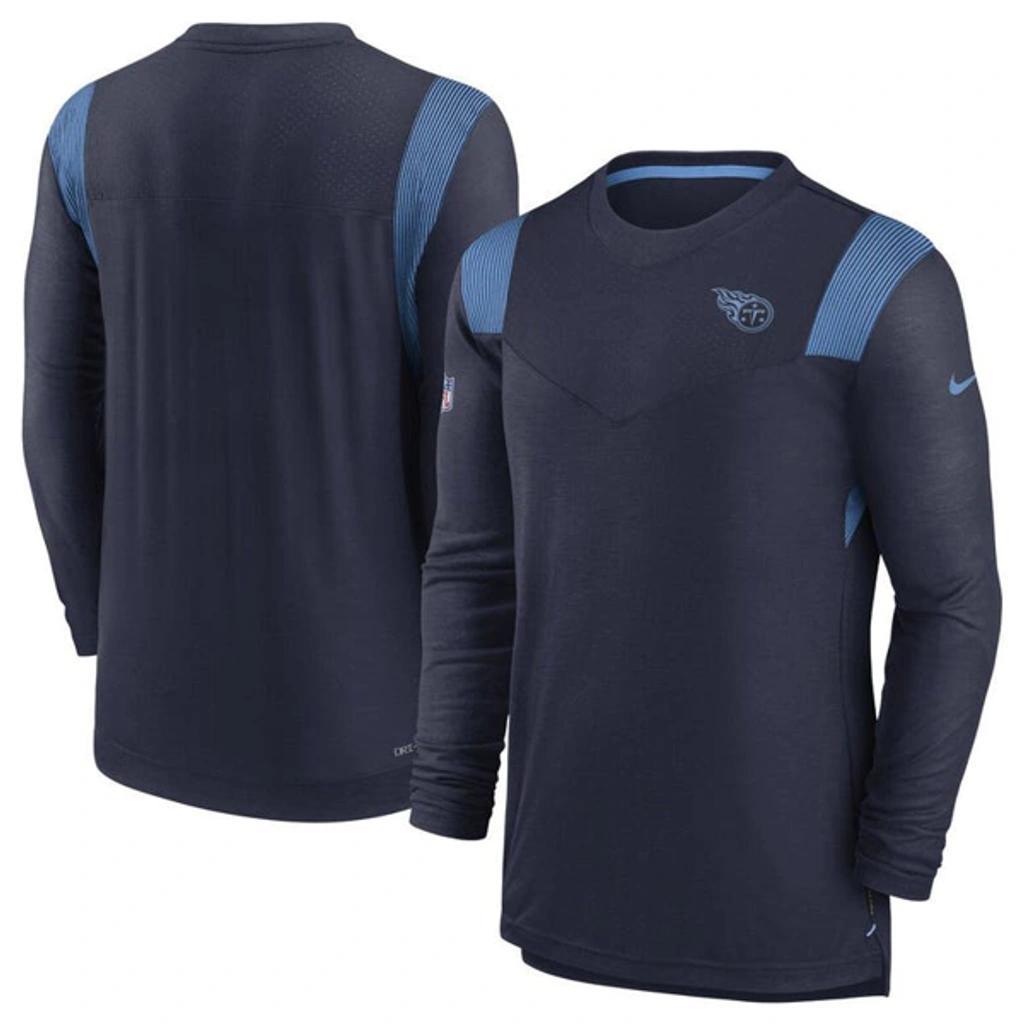 NIKE Navy Tennessee Titans Sideline Tonal Logo Performance Player Long Sleeve T-shirt Product Image