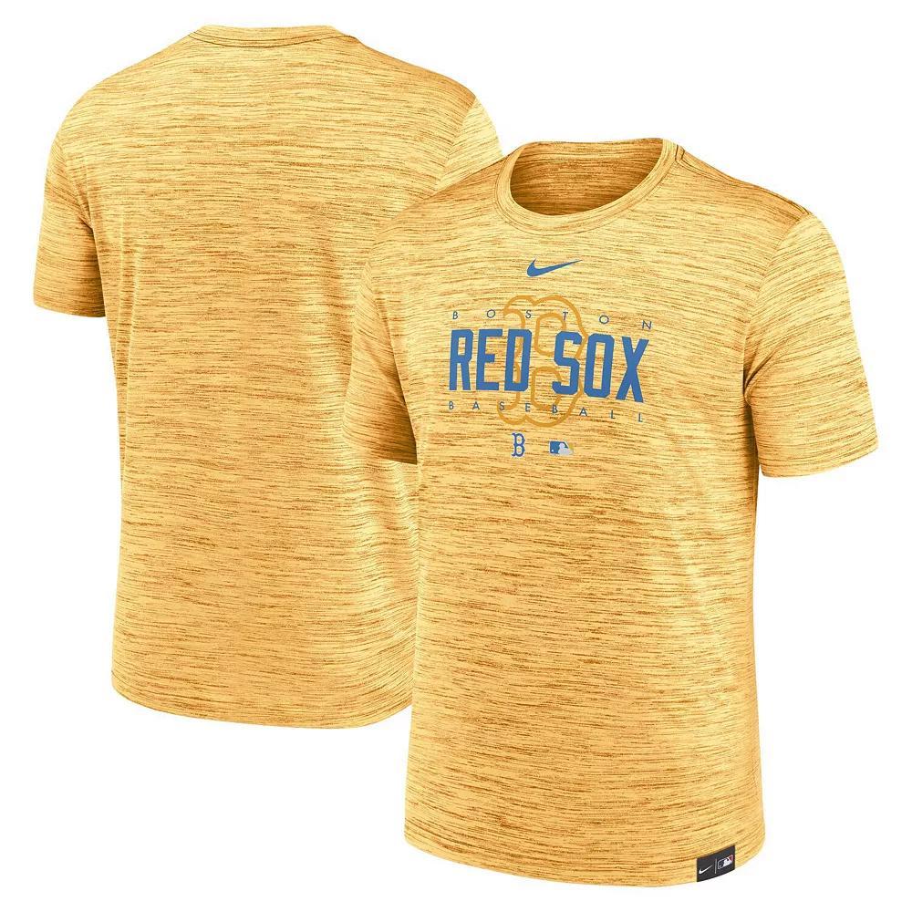 Men's Nike Gold Boston Red Sox City Connect Velocity Practice Performance T-Shirt,  Product Image