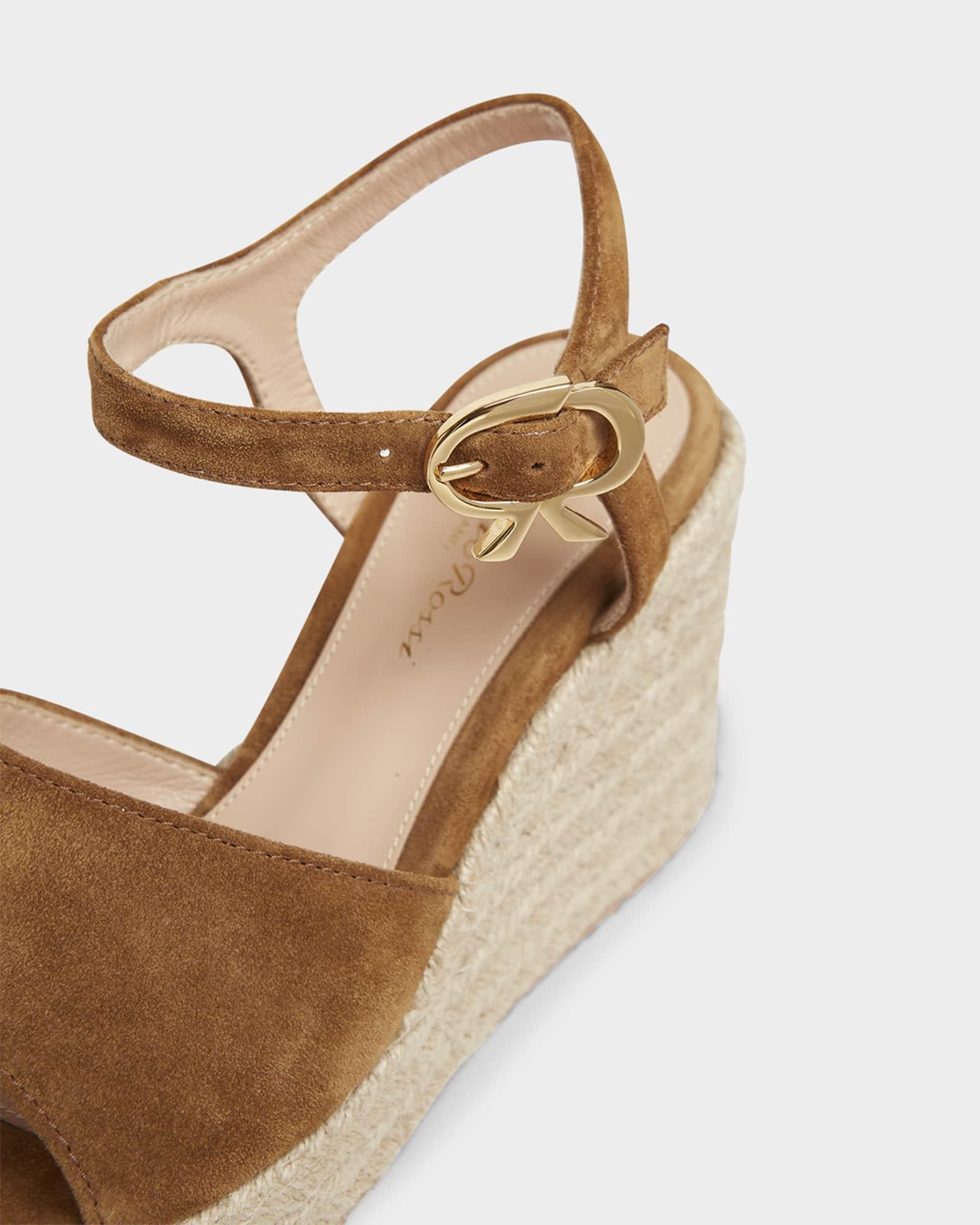 Suede Wedge Ankle-Strap Espadrilles Product Image