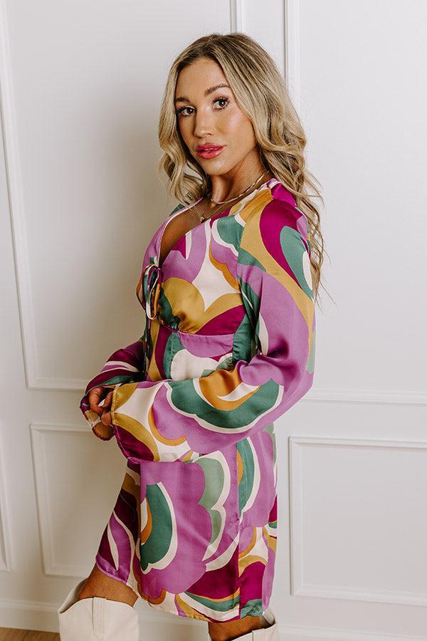 Groovy Mindset Satin Mini Dress Product Image