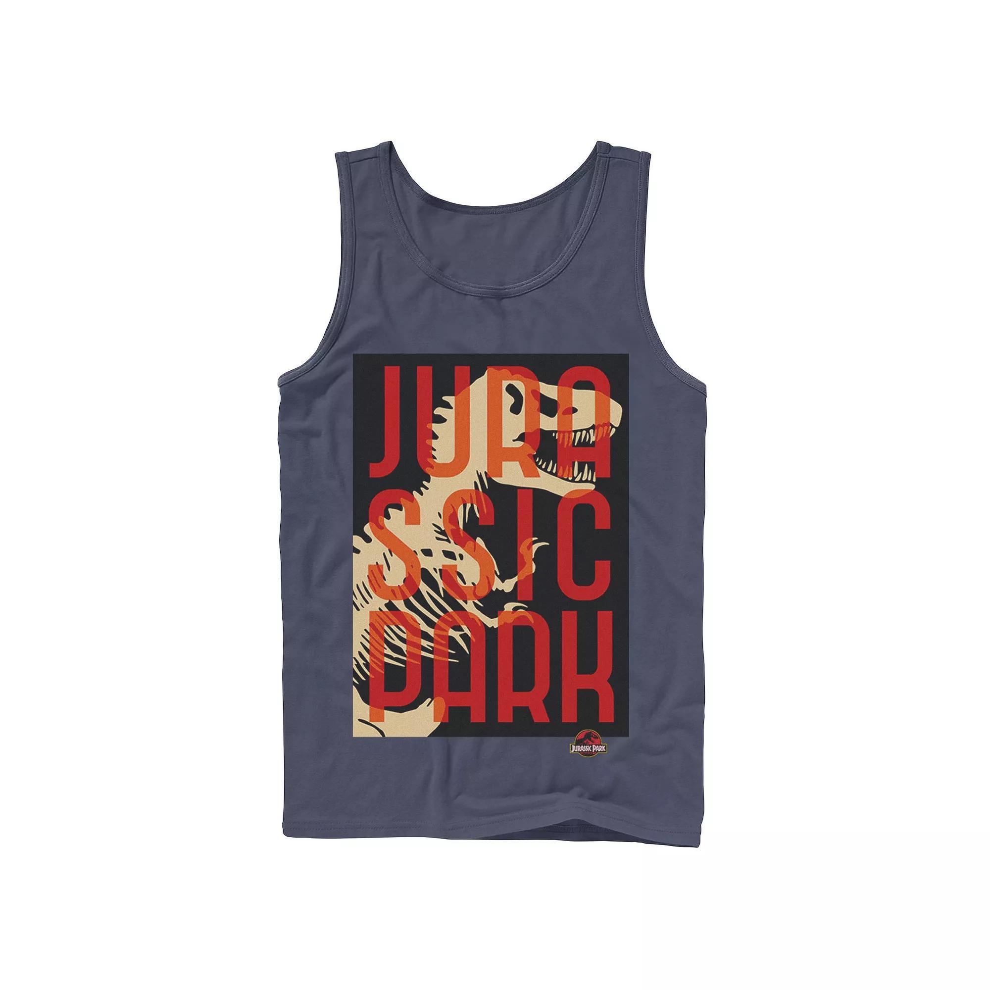 Men's Jurassic Park Split Typography T-Rex Bones Tank Top,  Product Image