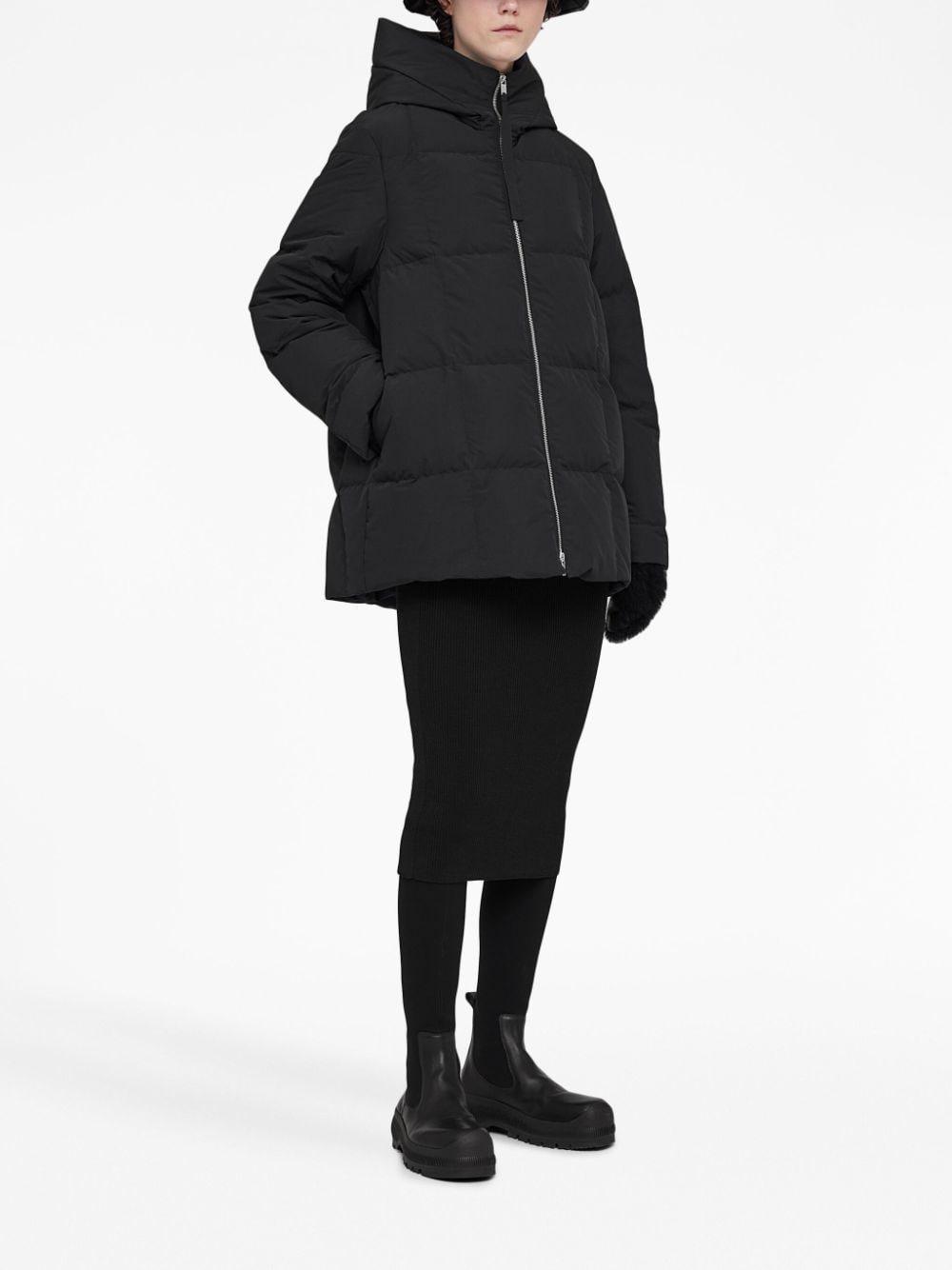 JIL SANDER Zipped Hooded Down Jacket In Black Product Image