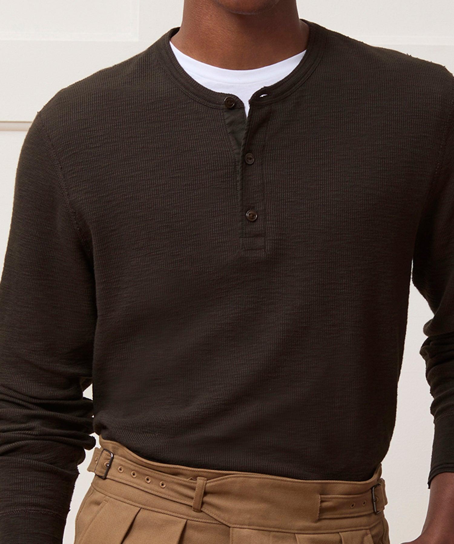 Lightweight Mini Waffle Henley Product Image