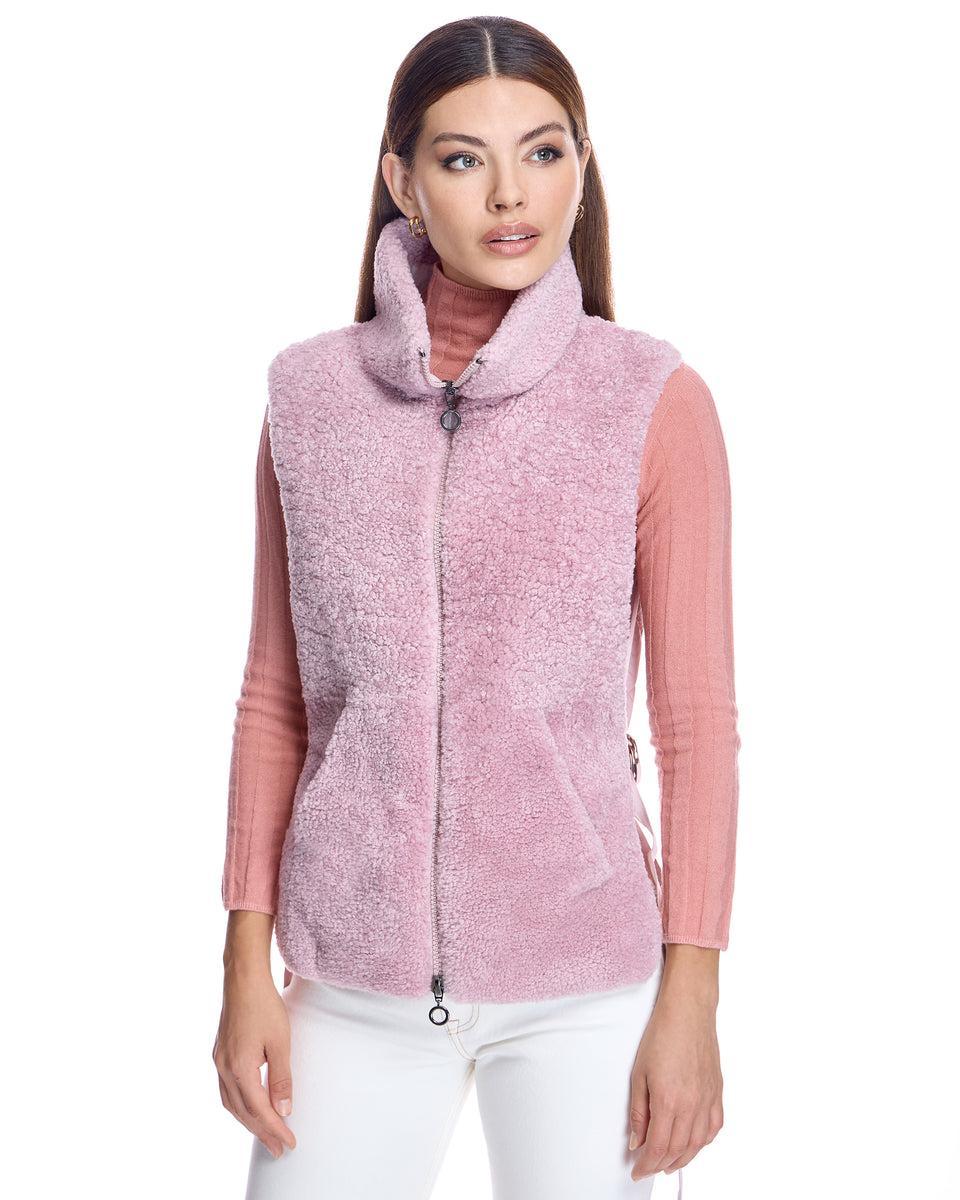 Shearling Lamb Vest with Poly Back Product Image