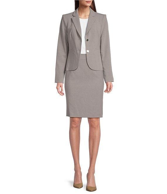 Calvin Klein Luxe Stretch 2 Button Notch Lapel Long Sleeve Blazer Product Image