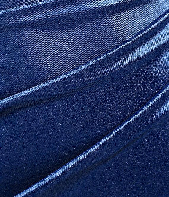 Honey and Rosie Drape Neck Side Pleat Envelope Hem Midi Dress Product Image