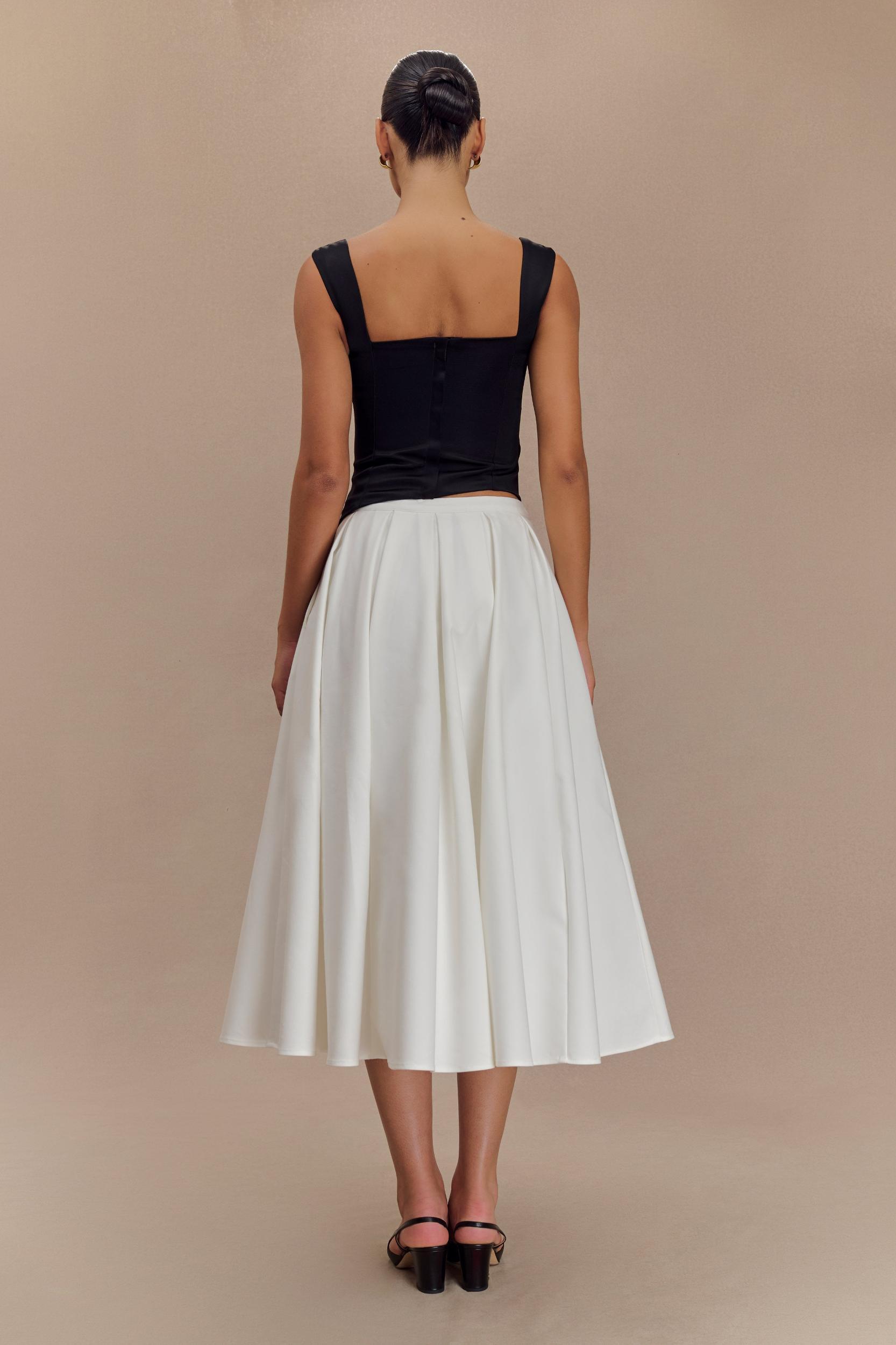 Bryony Satin Structured Sleeveless Top - Black Product Image