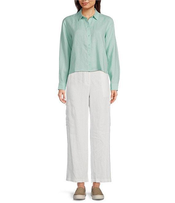 Eileen Fisher Organic Linen Wide-Leg Cargo Pants Product Image
