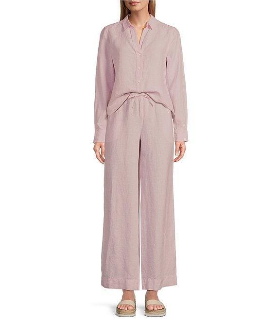 Tommy Bahama Coastalina Linen Point Collar Long Sleeve Button Front Top Product Image