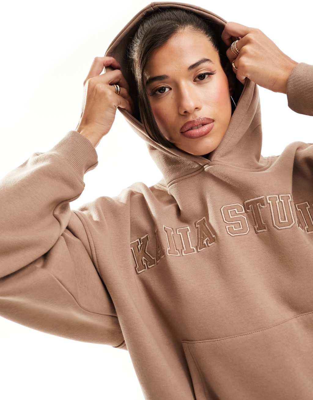 Kaiia studio logo oversized hoodie in caramel - part of a set Product Image