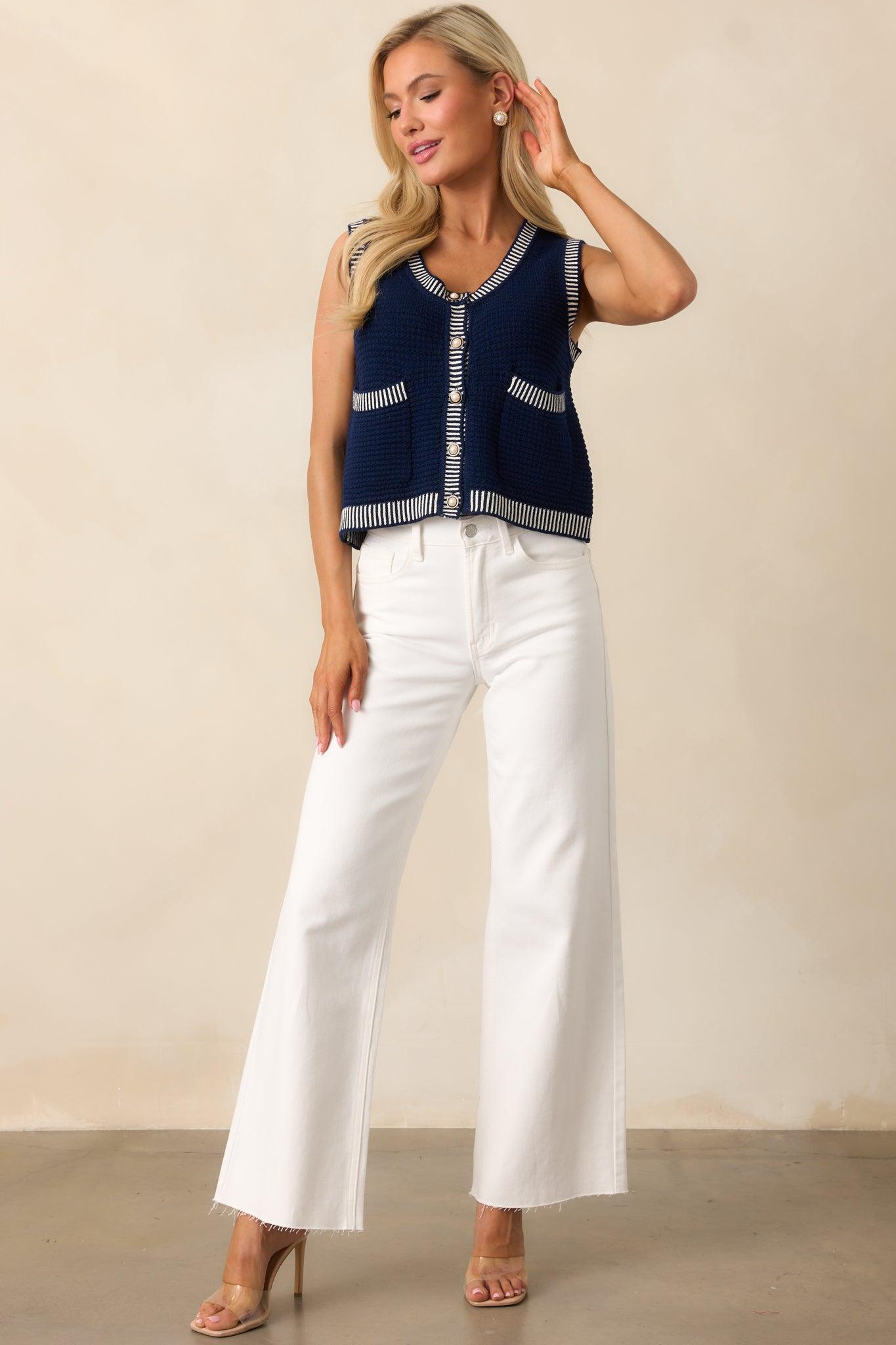 In The Countryside White Straight Leg Jeans Product Image