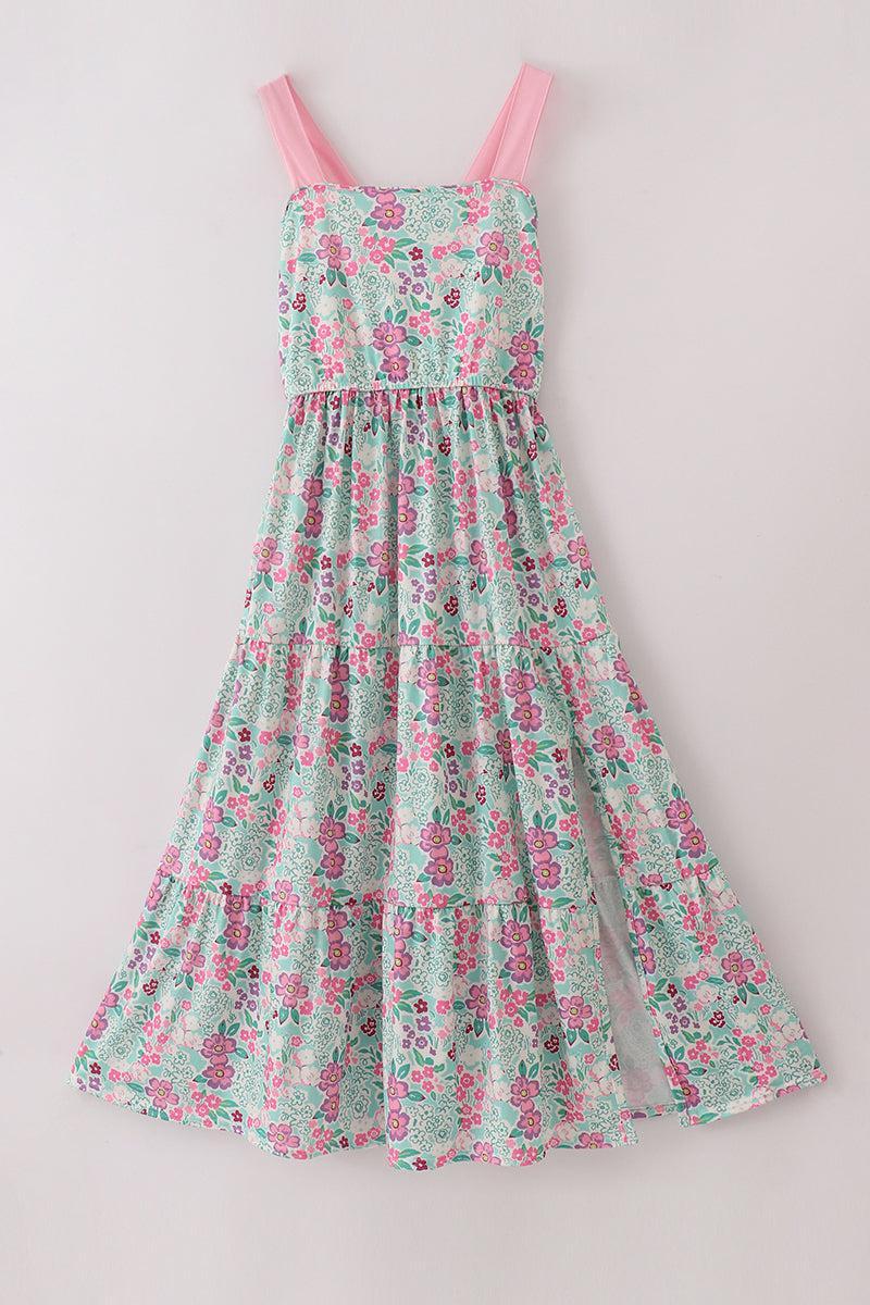 Bow applique print mom&me dress Product Image