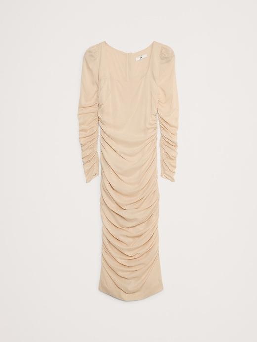 Crepe Ruched Midi Dress Product Image