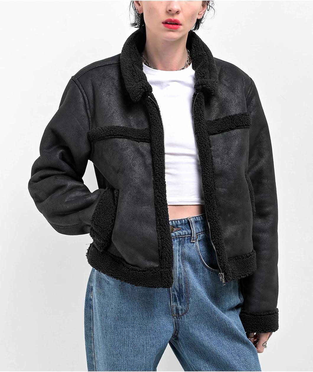 Empyre Hendrix Black Shearling Jacket  Product Image