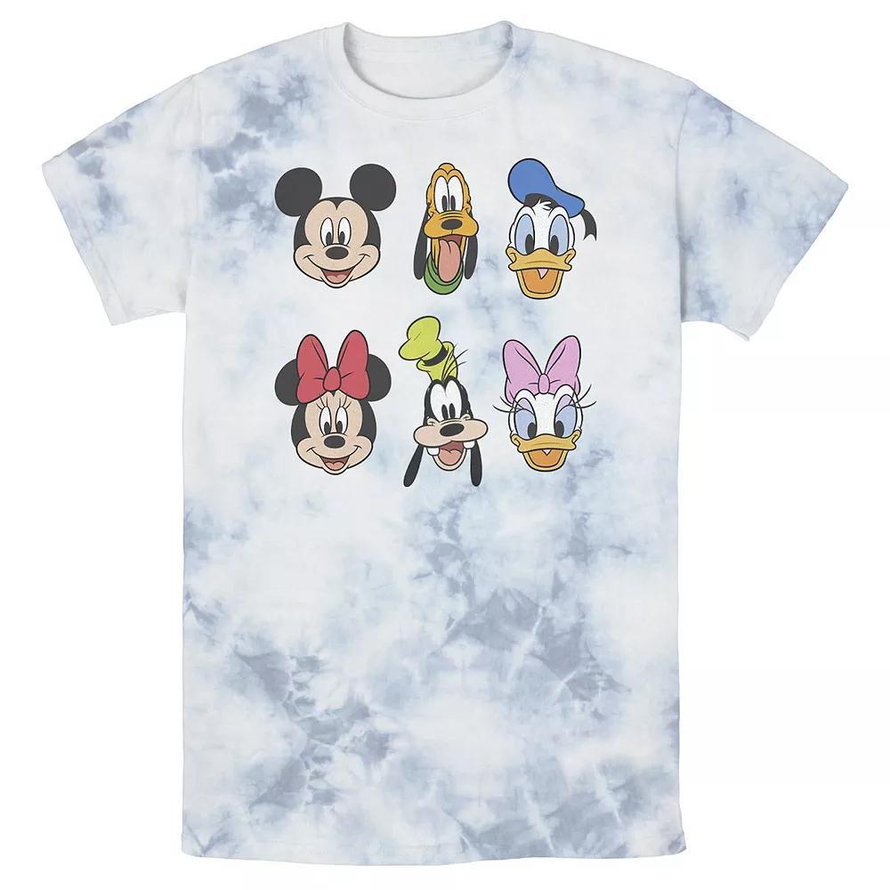 Men's Disney Mickey And Friends Group Shot Heads Wash Tee,  Product Image