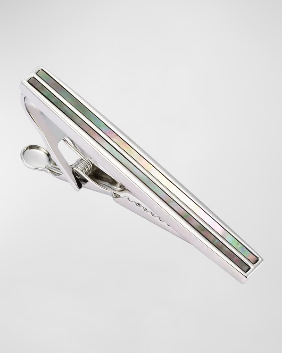 Mens Mother-Of-Pearl Stripe Tie Bar Product Image