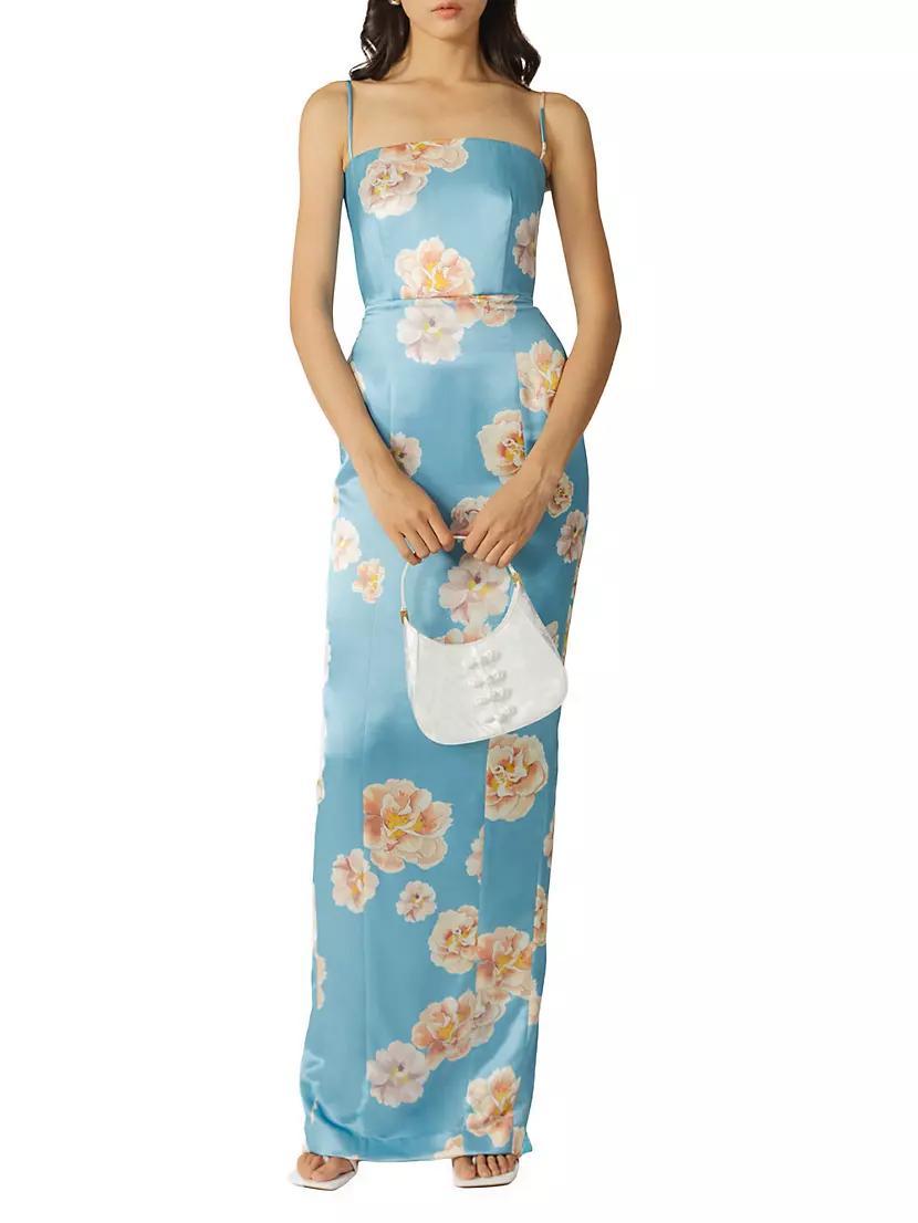 Sofia Satin Floral Maxi Dress Product Image