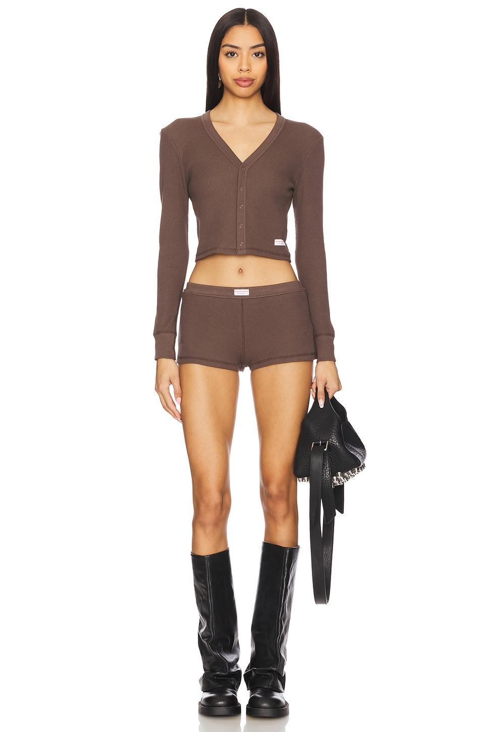 Long Sleeve Waffle Cardigan Alexander Wang Product Image