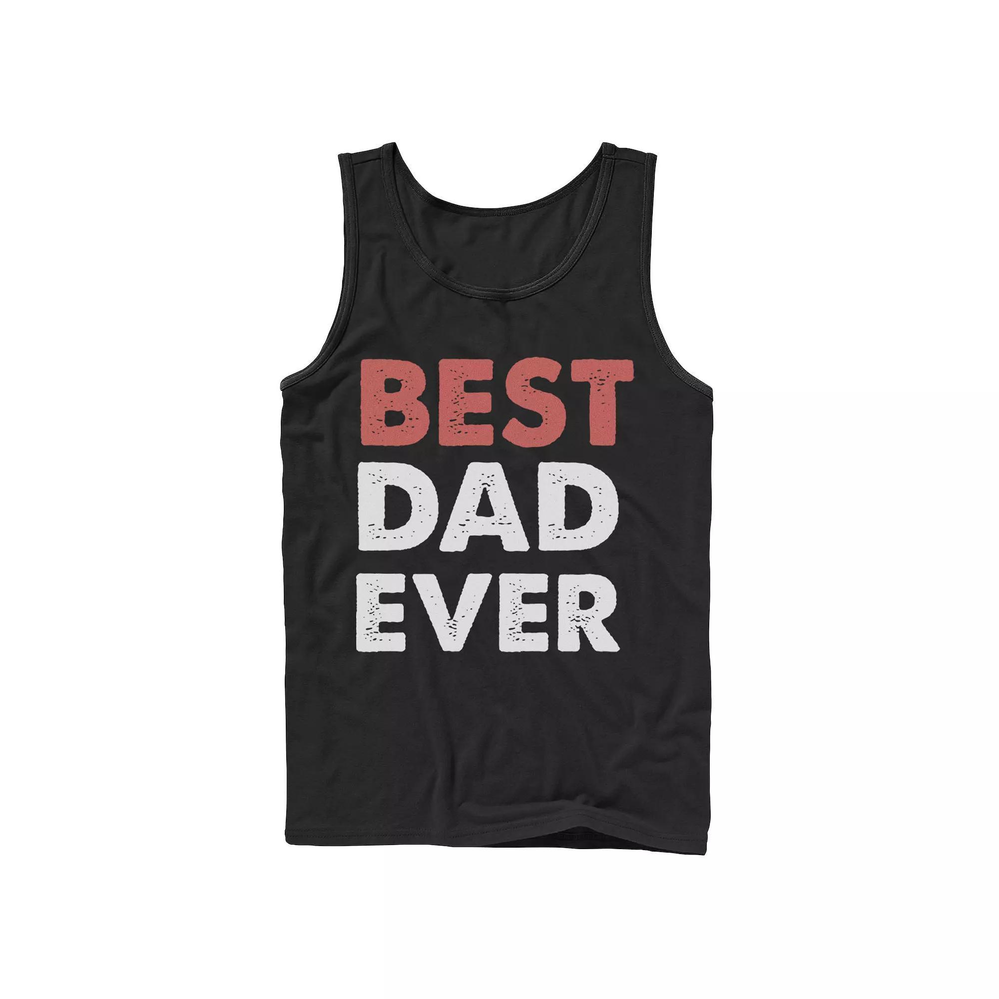 Men's Father's Day Best Dad Ever Status Tank Top, Size: Small, Black Product Image