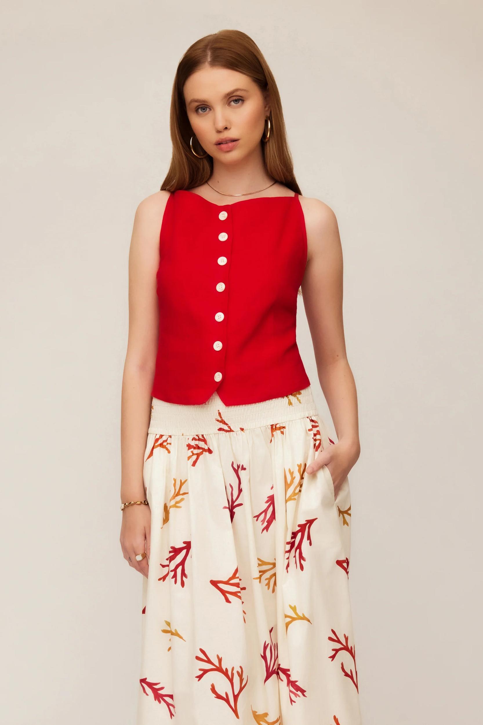 Elis Sleeveless Button-Up Top Product Image