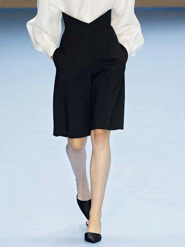 Loose Pockets Solid Color Shorts Bottoms Product Image