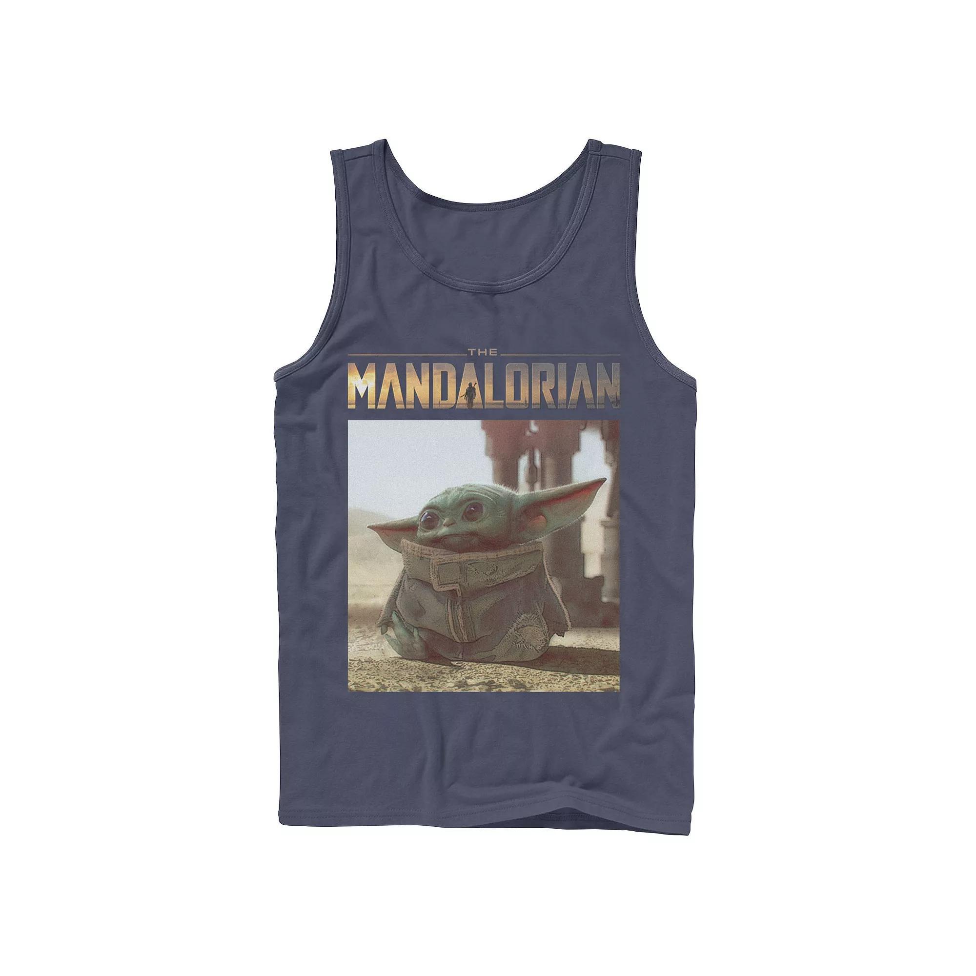 Men's Star Wars The Mandalorian The Child aka Baby Yoda Portrait Logo Tank Top,  Product Image