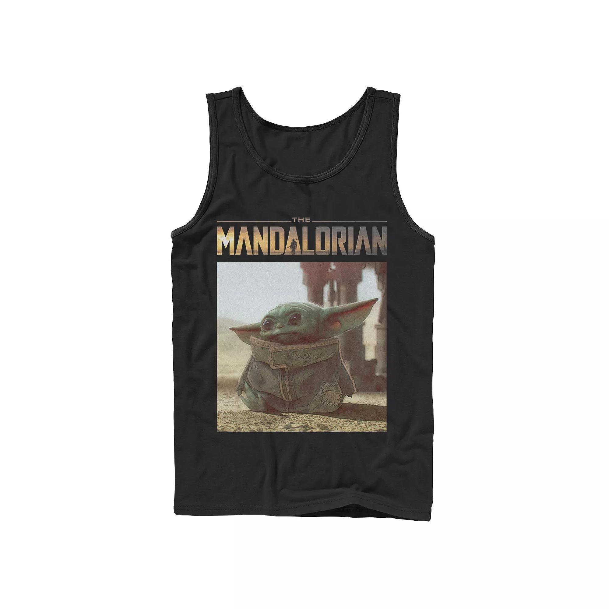 Men's Star Wars The Mandalorian The Child aka Baby Yoda Portrait Logo Tank Top,  Product Image