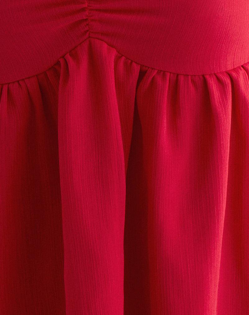 Setsuko Bandeau Longline Top in Red Female Product Image